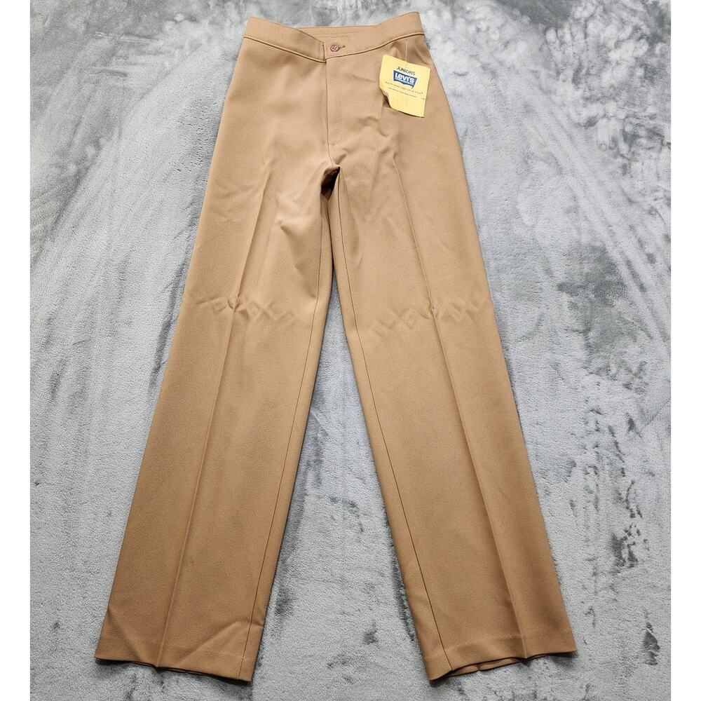 NEW Vintage 80s Levi's Pants Womens XS/11 Tan High Rise Straight Leg Polyester